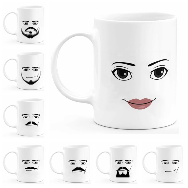 Jogo inspirado homem rosto caneca engraçado homem ou mulher rostos caneca  de café bonito gamer presente